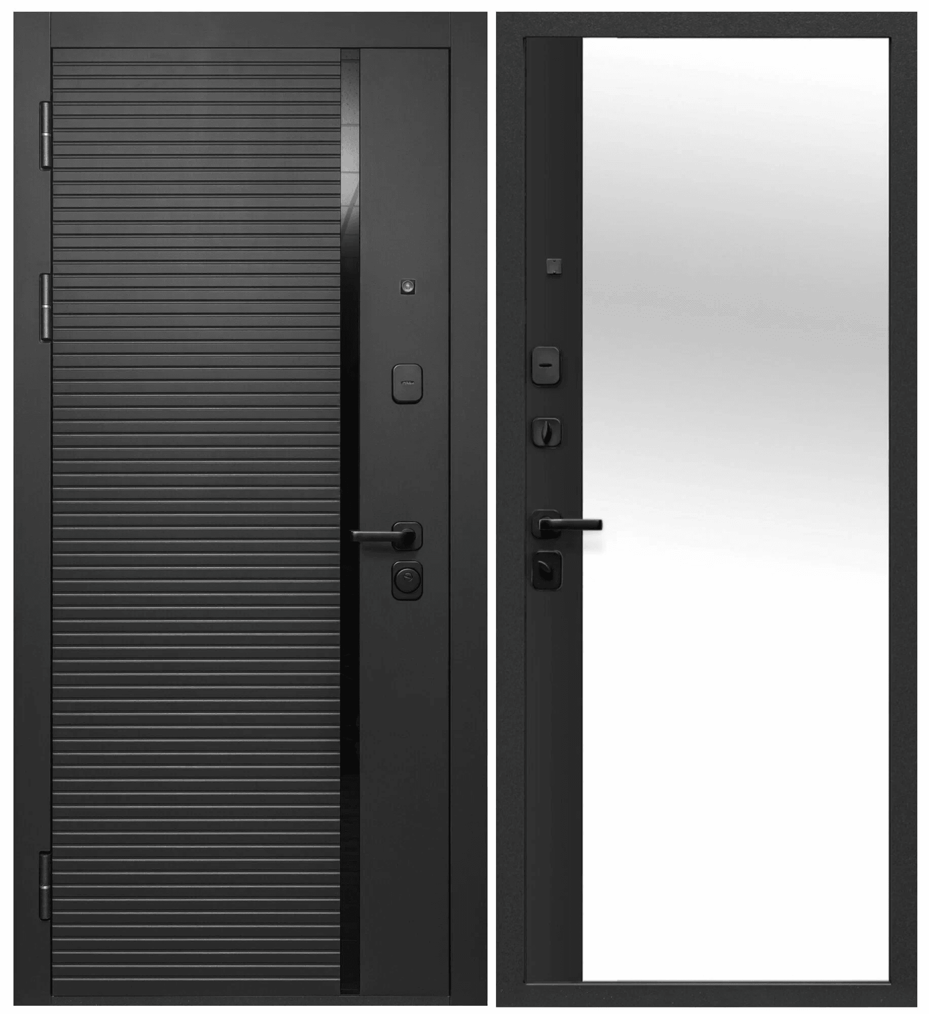 Входная дверь Ferroni Черное Зеркало Сатин Черный